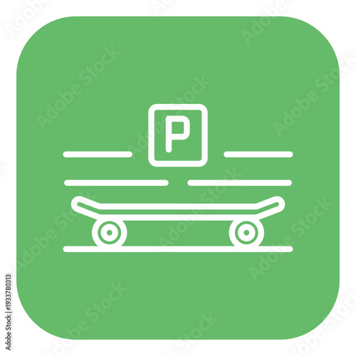 Skateboard Parking Hub Vector Icon