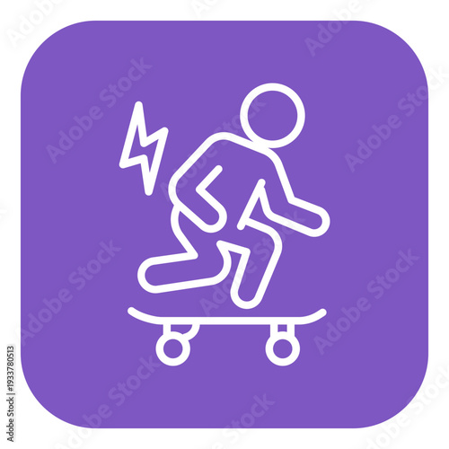 Skateboard Injury Vector Icon