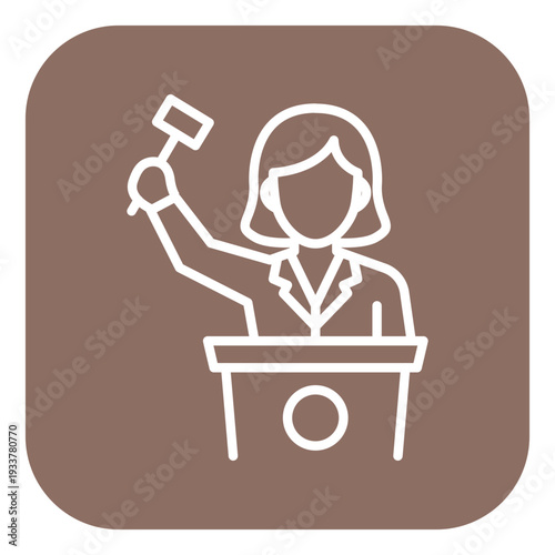 Auctioneer Female Vector Icon