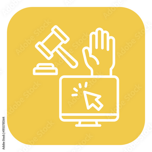 Online Bidding Vector Icon