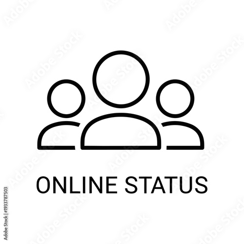Online status indicator icons set active available connection digital communication vector illustration