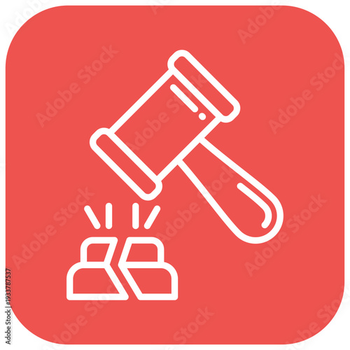 Broken Gavel Vector Icon