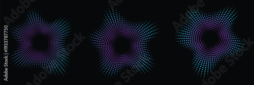 Sound Equalizer Line and Dot Vector Icon Set