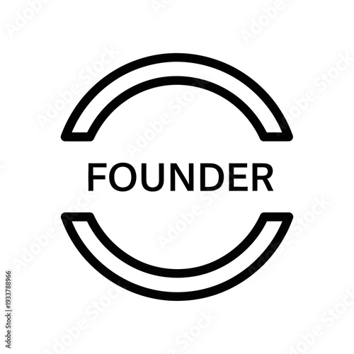 Minimalist founder badge logo design for business branding and startup identity