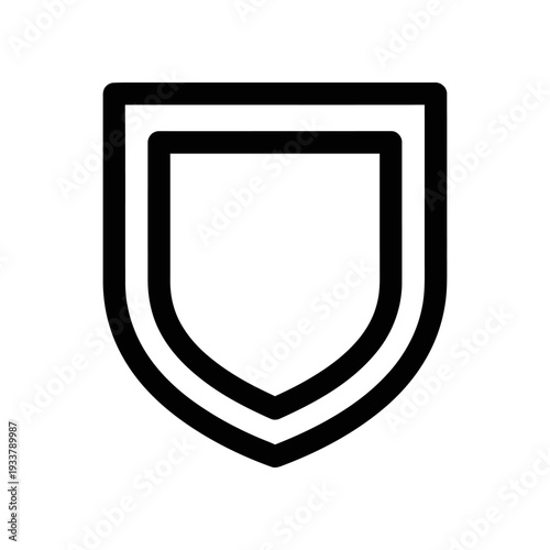 Modern minimalist black and white shield emblem icon for branding and security