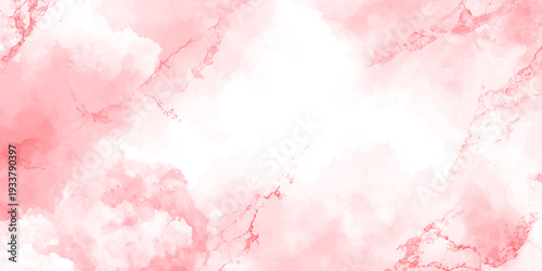 Soft pink watercolor brush stroke with subtle texture and light peach undertones on a white background and romantic beauty postcard with soft pink.
