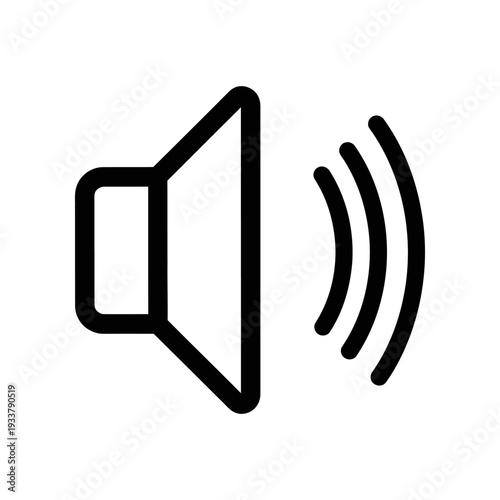 Megaphone loudspeaker sound waves icon vector black white communication broadcast