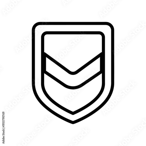 Minimalist shield logo icon vector design for business branding and security concept