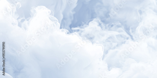 abstract white ink in water texture ethereal light blue smoke clouds background delicate fluid swirls that create a sense of calm and movement, minimalist aesthetic.