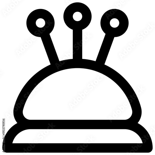 Pin cushion. Editable stroke vector icon.