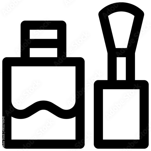 Nail polish. Editable stroke vector icon.