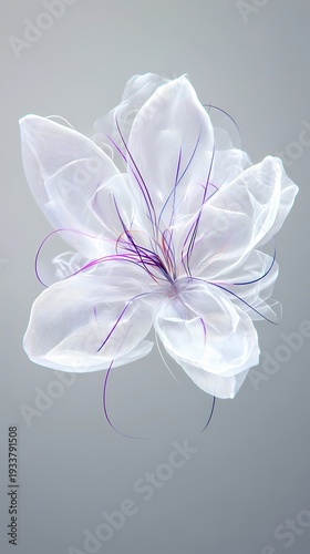 White and purple glass flowers poster background