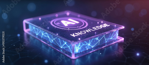 Futuristic Digital Book Representing Artificial Intelligence and Machine Learning Knowledge