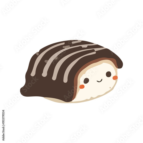 Kawaii sushi element design. japanese food
