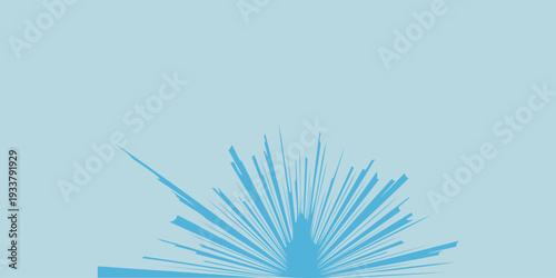 Abstract blue palm tree silhouette against light blue background, armed forces day