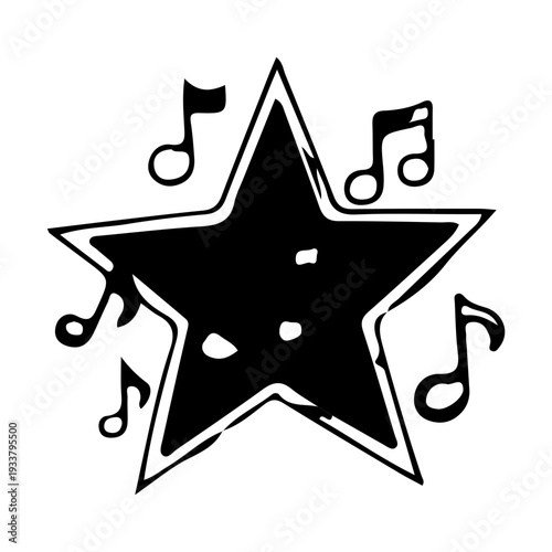Music Star Doodle Icon