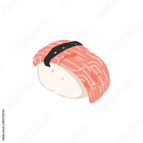 Flat design Icons sushi, sashimi, maki, sushi roll and more. Simple flat vector illustration
