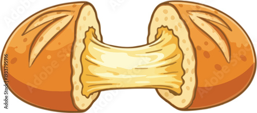 Delicious pastry cut open to reveal flaky inner layers