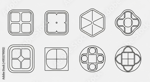 Collection of Various Geometric Manhole Cover Designs.