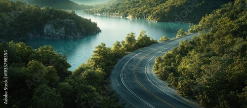 Winding Road Through Lush Landscape