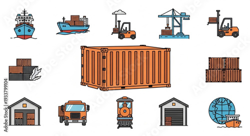 Collection of Shipping and Logistics Icons.
