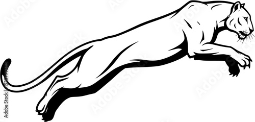 Leaping Jaguar Silhouette: Bold Wildlife Vector Illustration
