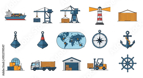 Collection of Shipping and Logistics Icons.
