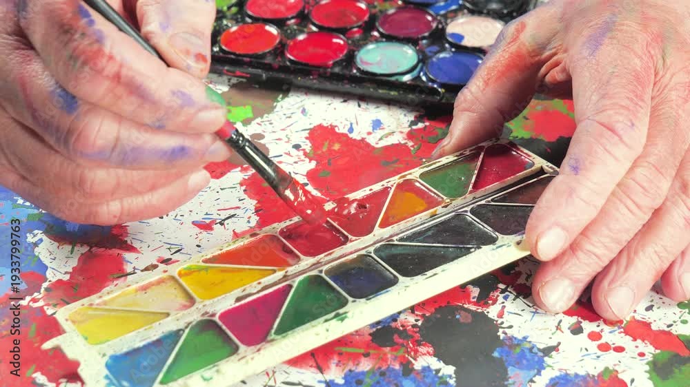 custom made wallpaper toronto digitalThe hands of the artist, work to create creative images in art. Art paints and brushes, applying multi-coloured strokes to the canvas using palette, gouache and watercolour.