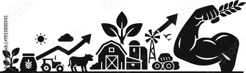 Agriculture factor symbol abstract floral background