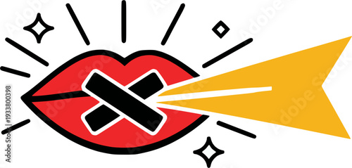 vector illustration of a fist no voice 