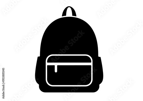 backpack silhouette, school bag vector illustration