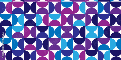 seamless pattern with abstract lines and flower design. Abstract geometric fabric circle floral pattern. Hawaiian tropical seamless pattern.