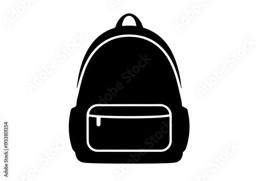 backpack silhouette, school bag vector illustration