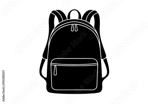 backpack silhouette, school bag vector illustration