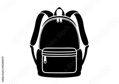 backpack silhouette, school bag vector illustration
