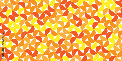 seamless pattern with abstract lines and flower design. Abstract geometric fabric circle floral pattern. Hawaiian tropical seamless pattern.