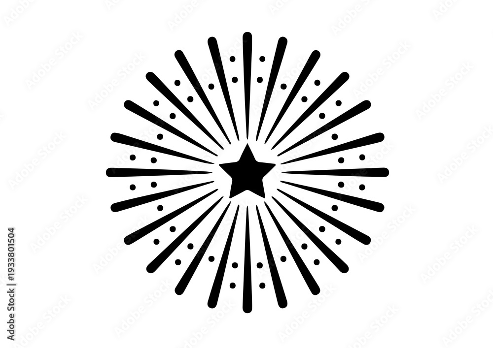 Obraz premium firework burst silhouette , simple firework explosion shape vector icon