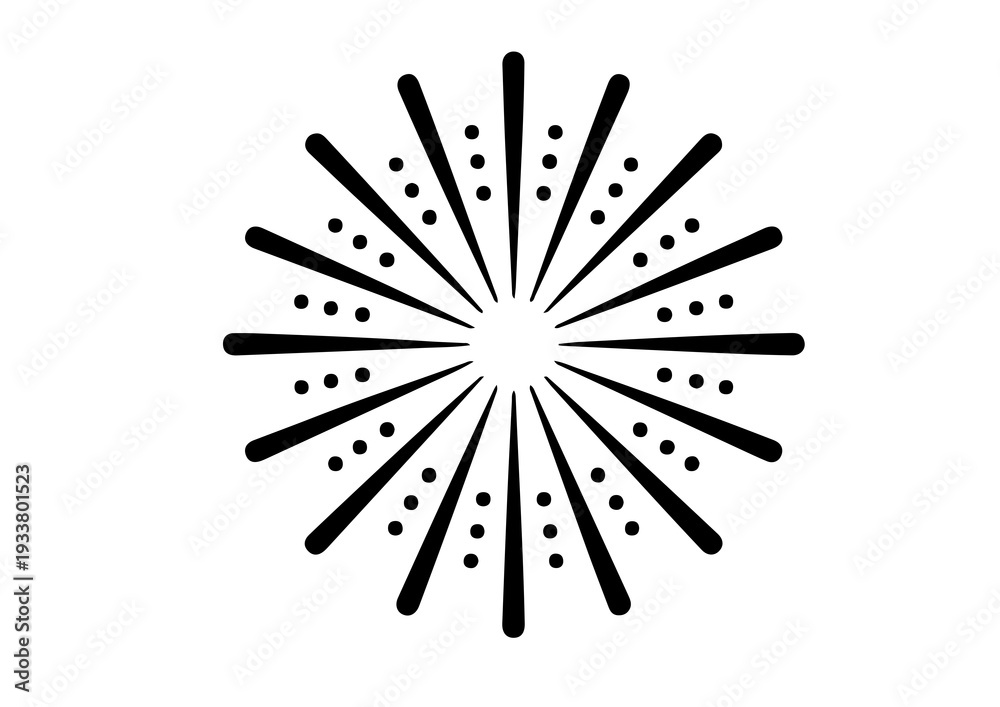 Obraz premium firework burst silhouette , simple firework explosion shape vector icon
