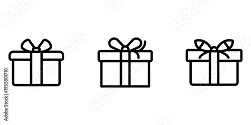 gift outline or line icon design bundle.