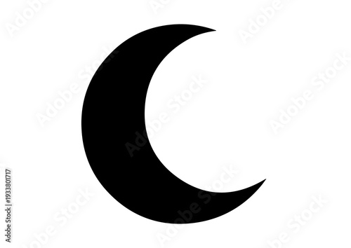 crescent moon silhouette , lunar crescent shape vector icon