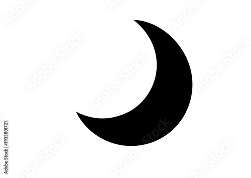 crescent moon silhouette , lunar crescent shape vector icon