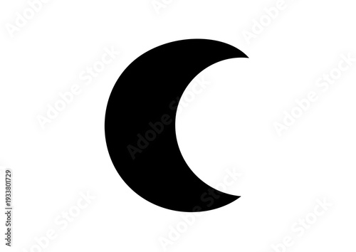 crescent moon silhouette , lunar crescent shape vector icon