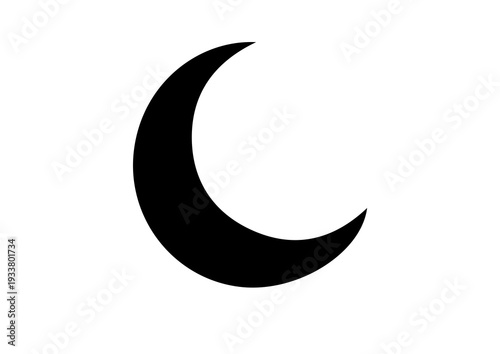 crescent moon silhouette , lunar crescent shape vector icon