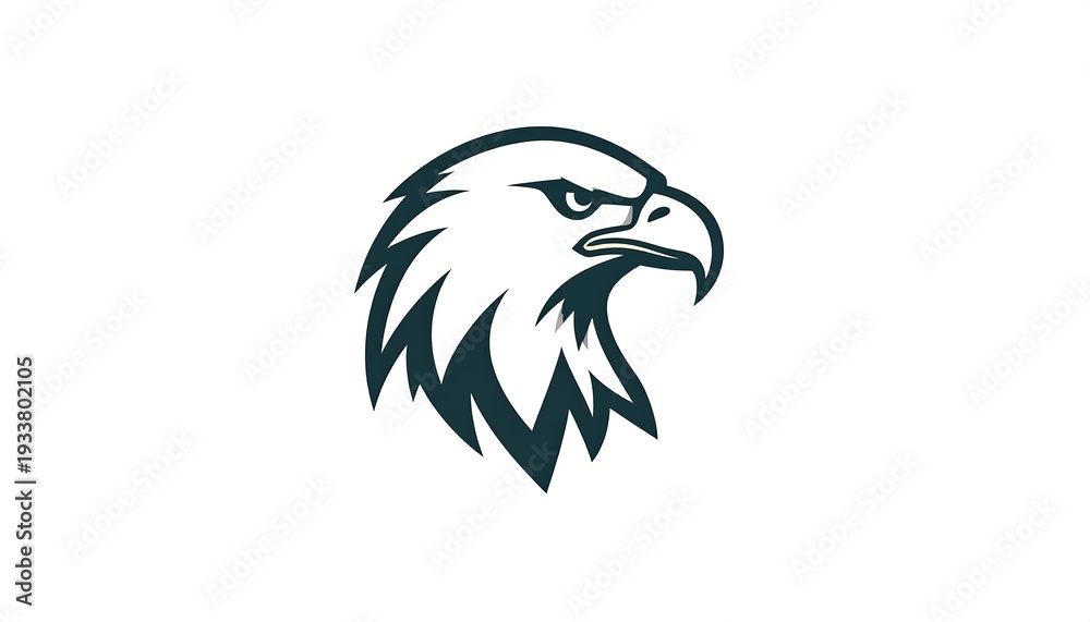 custom made wallpaper toronto digitalA stylized illustration of an eagle's head facing right, rendered in minimalist black and white style