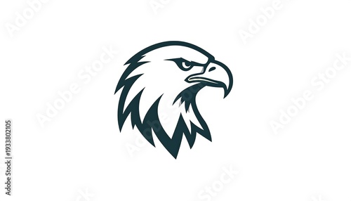 Wallpaper Mural A stylized illustration of an eagle's head facing right, rendered in minimalist black and white style Torontodigital.ca