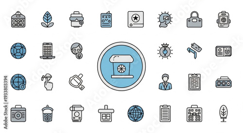 Collection of Various Business Icons.