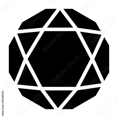 Gemstone Vector Glyph Icon Design