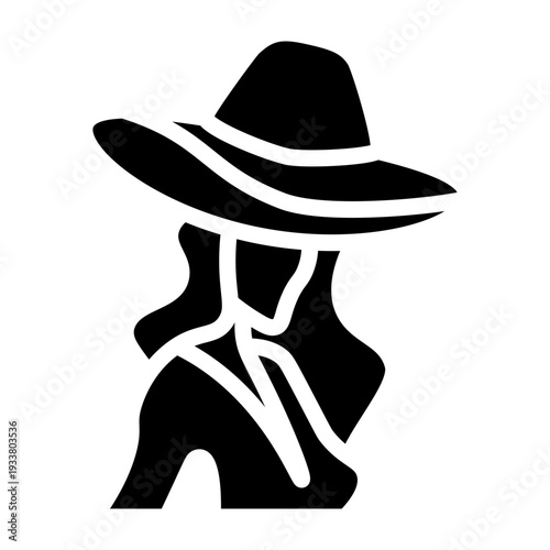 Fashion Model Vector Glyph Icon Design