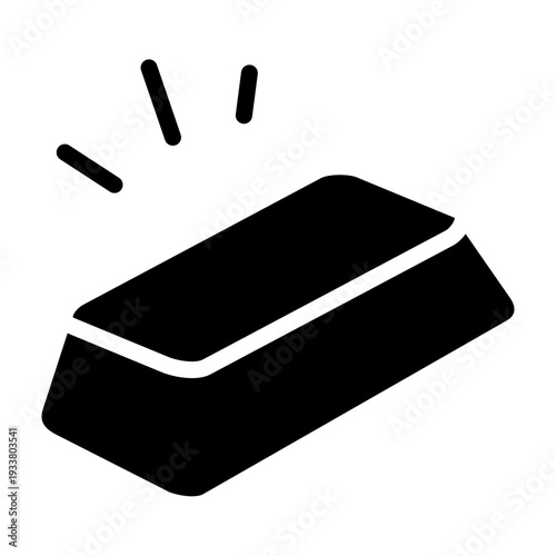 Gold Bar Vector Glyph Icon Design