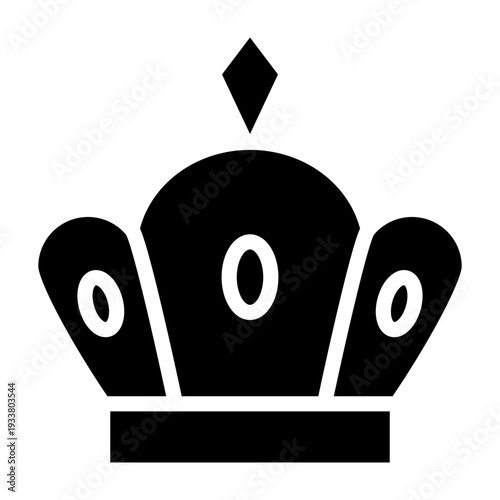 Luxury Crown Vector Glyph Icon Design